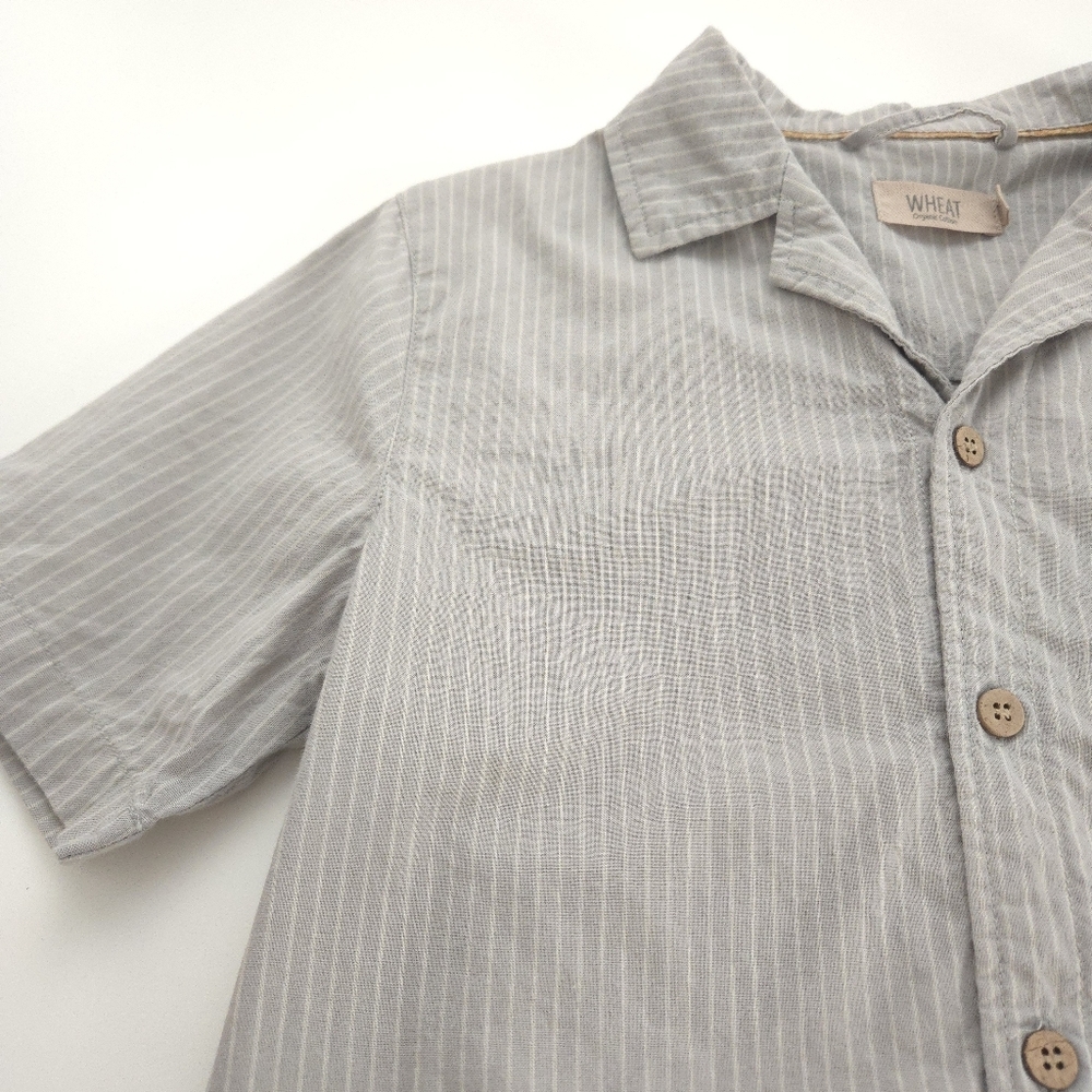 WHEAT Kids Organic Cotton Button Up Shirt size 8Y - Picture 2 of 11
